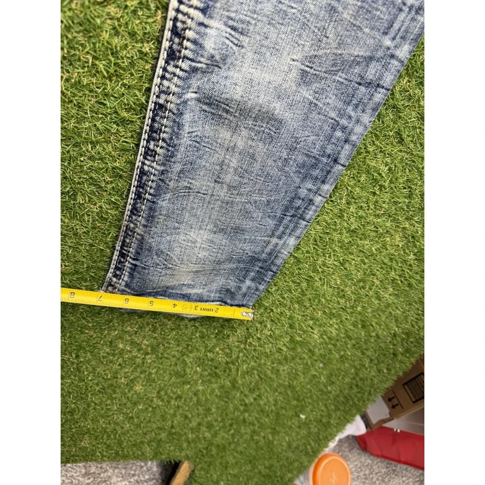 Rock Revival Jeans Men 31 Blue Priam Straight Thick Stitch Flap Pockets Grunge